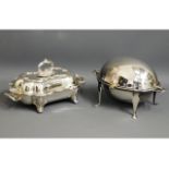 An ornate, large 19thC. three piece tureen & cover