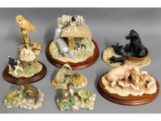 Seven Scottish made Border Fine Arts animal figure