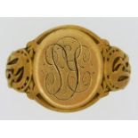A 19thC. 14ct gold ring, owned by Blacksmith, Rich