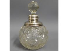 An Edwardian, 1909, London silver topped glass dre