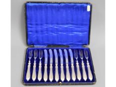 A 1913 cased set of Joseph Rodgers Sheffield silve