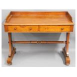 A 19thC. mahogany sofa table with two drawers & ga