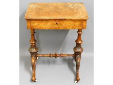 A 19thC. walnut occasional table with drawer, turn