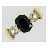 An 18ct gold sapphire & diamond ring, 5.5g, size N