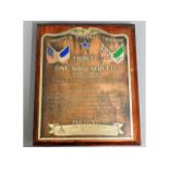 A WW1 copper masonic plaque - Liberty's Eternal Tr