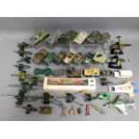 A quantity of vintage military related diecast mod