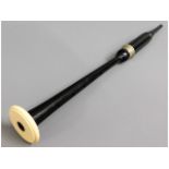 An antique, ivory mounted, bagpipe chanter, 19in l