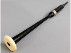 An antique, ivory mounted, bagpipe chanter, 19in l