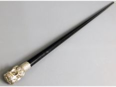 A good Victorian walking cane with a detailed silv