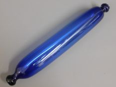 A c.1860 mid Victorian Bristol blue glass rolling