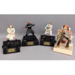 Four Lucas Films battery operated Star Wars figures including Obi-Wan, Darth Maul figure, tallest 13