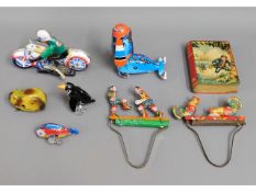 A Chad Valley frog & other tin plate child toys &