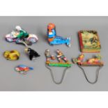 A Chad Valley frog & other tin plate child toys &