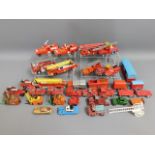 A quantity of vintage diecast fire engines & relat