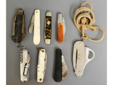 Eight vintage pocket & pen knives