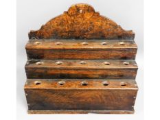 An early 19thC. Welsh elm cawl spoon rack