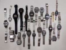 A quantity of vintage 21 digital wrist watches