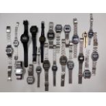 A quantity of vintage 21 digital wrist watches