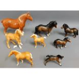 A Beswick Suffolk Punch, a Shetland pony & other B