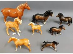 A Beswick Suffolk Punch, a Shetland pony & other B