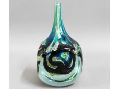 A 1975 Mdina faceted bottle vase, signed & dated,