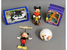 Three Disney related toys & two boxed diecast mode