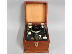 A 1920's mahogany cased crystal radio detector by