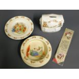 A Beswick bunnykins bowl & plate set twinned with