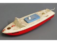 A Sutcliffe tinplate model pond boat