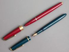 A Parker pen with 14ct gold nib & one other