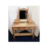 An Edwardian pine dressing table, 60in high x 42in