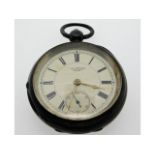 An antique Waltham silver key wind pocket watch, 5