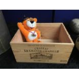 A wine box twinned with a 1988 Seoul Olympic bear