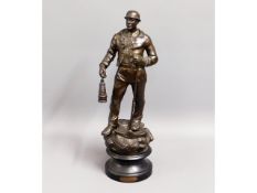 A French spelter figure depicting a miner, small h