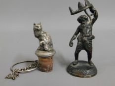 A 19thC. bronze Poseidon type figure twinned with