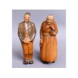 A pair of early 20thC. Swiss folk art Huggler Wyss