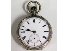 A base metal antique top wind pocket watch, runs w