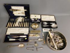 A quantity of plated wares, some cased