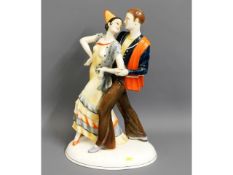 A large c.1920's art deco Katzhutte porcelain figu