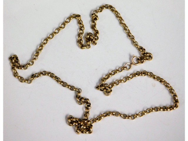 A 9ct gold belcher chain, 23in long, 11.4g