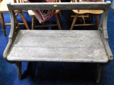 A teak garden bench, 36in wide, some play in joint