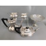 A four piece silver plated tea & coffee set twinne