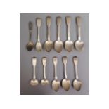 A quantity of eleven silver spoons, 177.3g