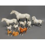 A quantity of Beswick horses, one mare loss to ear