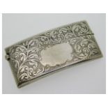 An Edwardian 1907 Birmingham silver card case by J