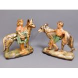 A pair of art deco fireside boy & girl with German