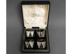 A cased set of four heavy gauge 1954 Sheffield sil