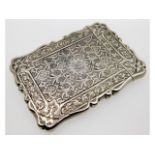 An 1870 Victorian Birmingham silver card case, 100