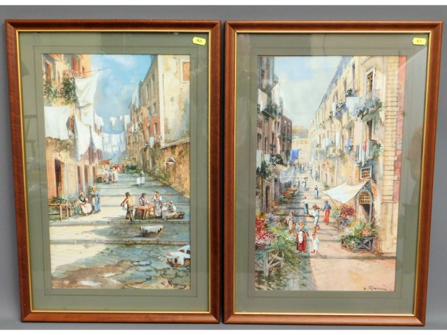 A pair of later framed Maria Gianni watercolours b