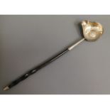 An 18/19thC. baleen & white metal toddy, tests as